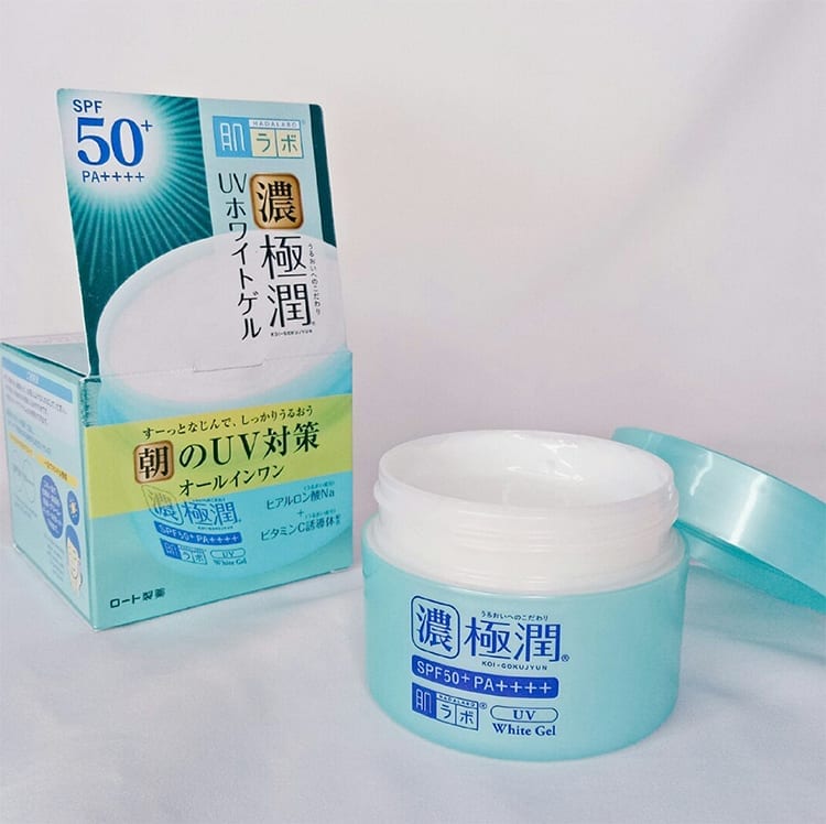 Review Kem dưỡng ẩm chống nắng Hada Labo Koi-Gokujyun UV White Gel SPF50+ PA++++